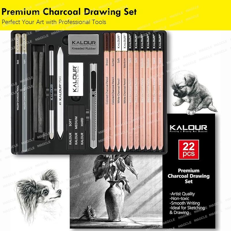Sketching Charcoal Set - Kalour PDAS 숯 스케치 아트 세트
