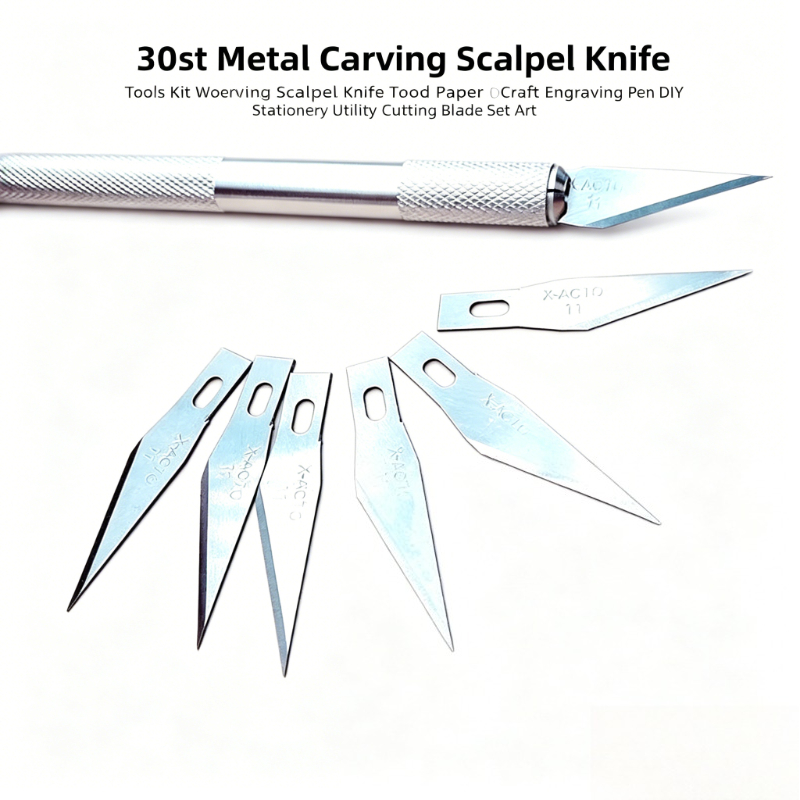 Art Craft Knife - 30 세트 조각 칼날 키트 금속