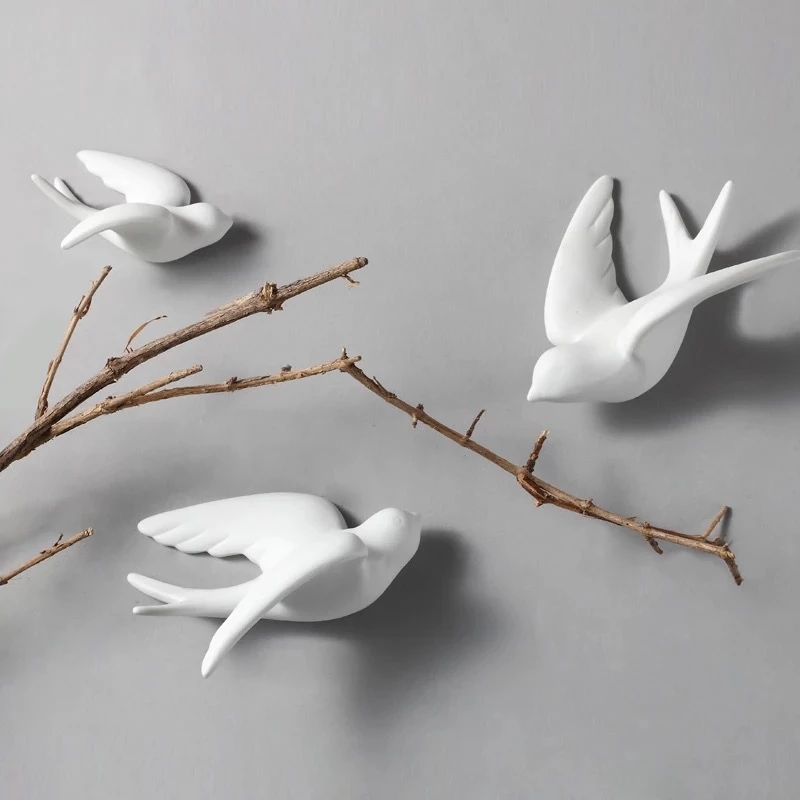 Tv Art And Craft - 창의적인 세라믹 새 벽걸이 비둘기 공예,