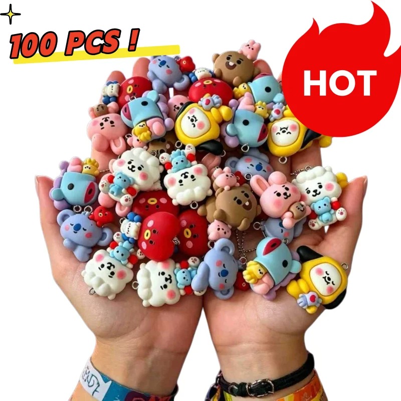 Art Craft Diy - 7pcs BT21 수지 만화 참 DIY