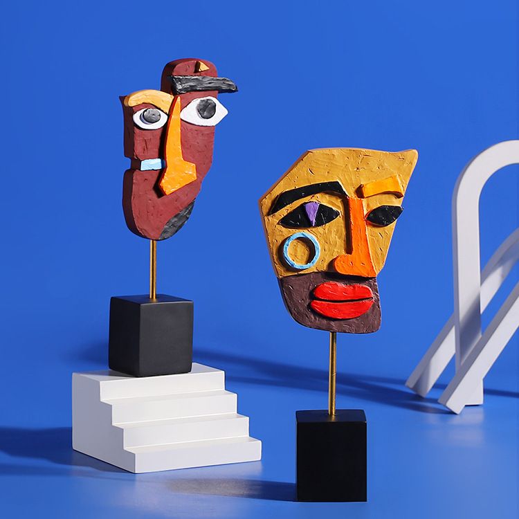 Tv Art And Craft - 창의적인 추상 인물 얼굴 형상의 다채로운
