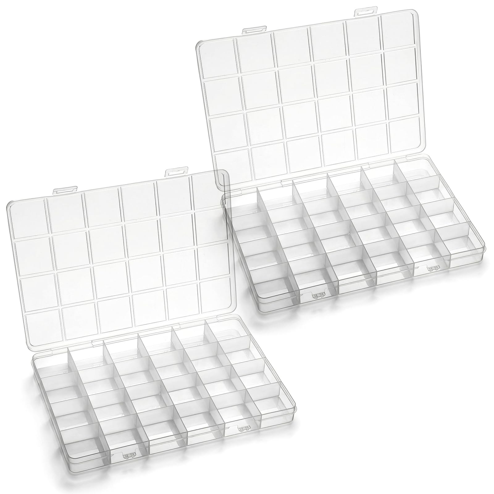 Art Craft Organizer - 24칸 플라스틱 정리함, 조절 가능한 칸막이,
