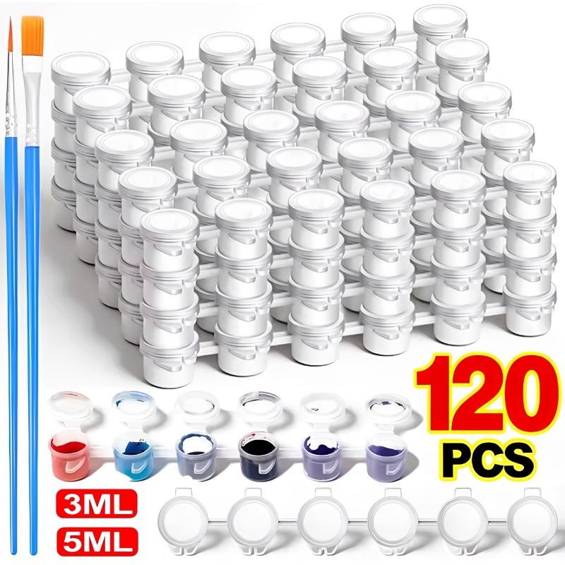 Art Craft Organizer - 3/5ml 뚜껑이 있는 빈 페인트 용기