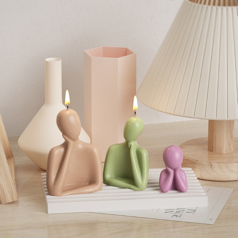 Candle Making Wax - 3D 패밀리 캔들 실리콘 몰드, 추상