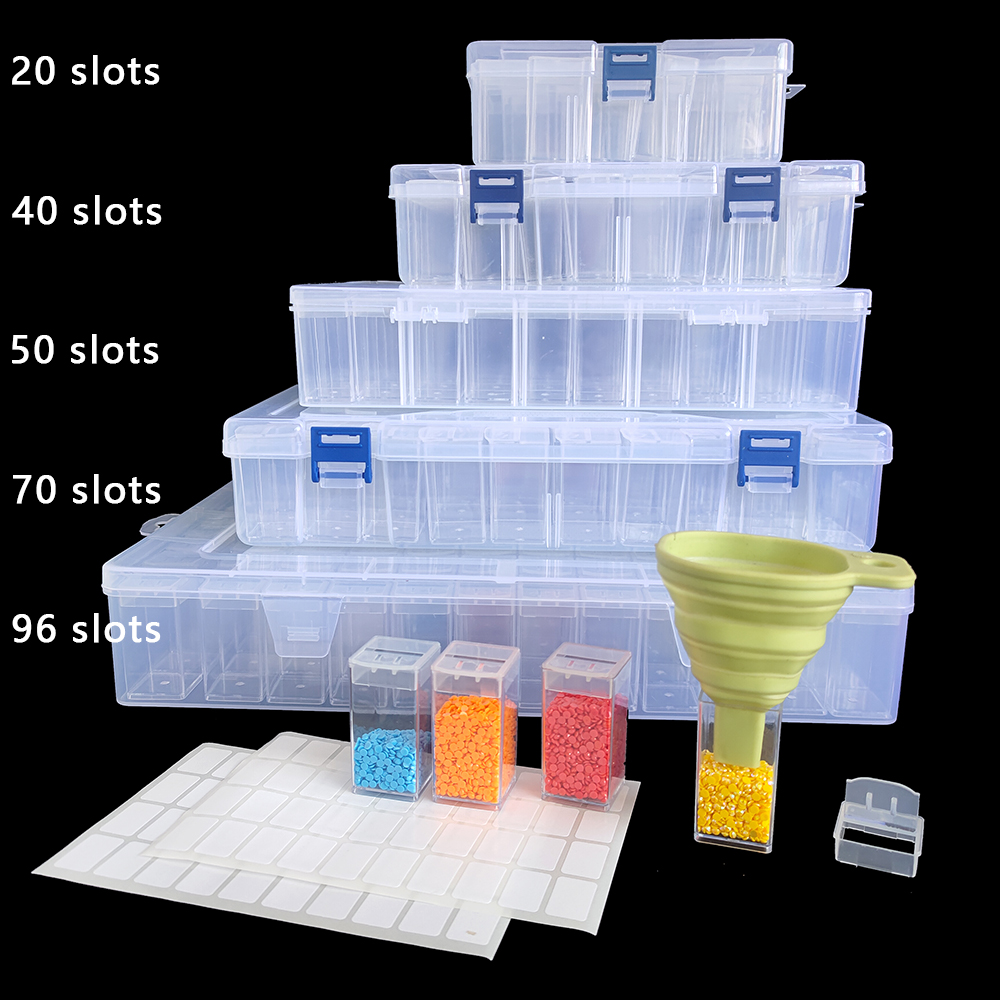 Art Craft Organizer - 정사각형 플라스틱 다이아몬드 페인팅 보관함 -