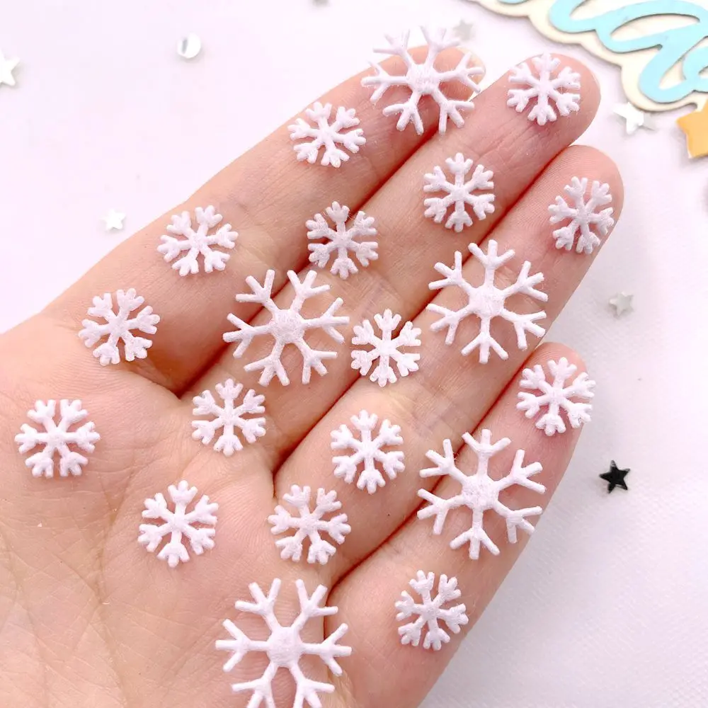 Eco Art Craft - 원단 화이트 크리스마스 눈꽃 패치, DIY