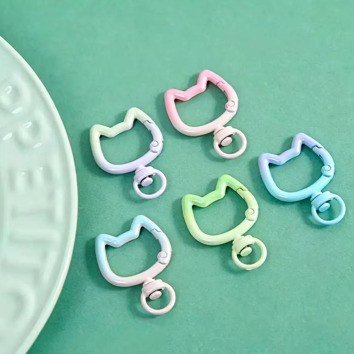 Art Craft Diy - 5-10PCS 그라디언트 귀여운 고양이 걸쇠 개방형