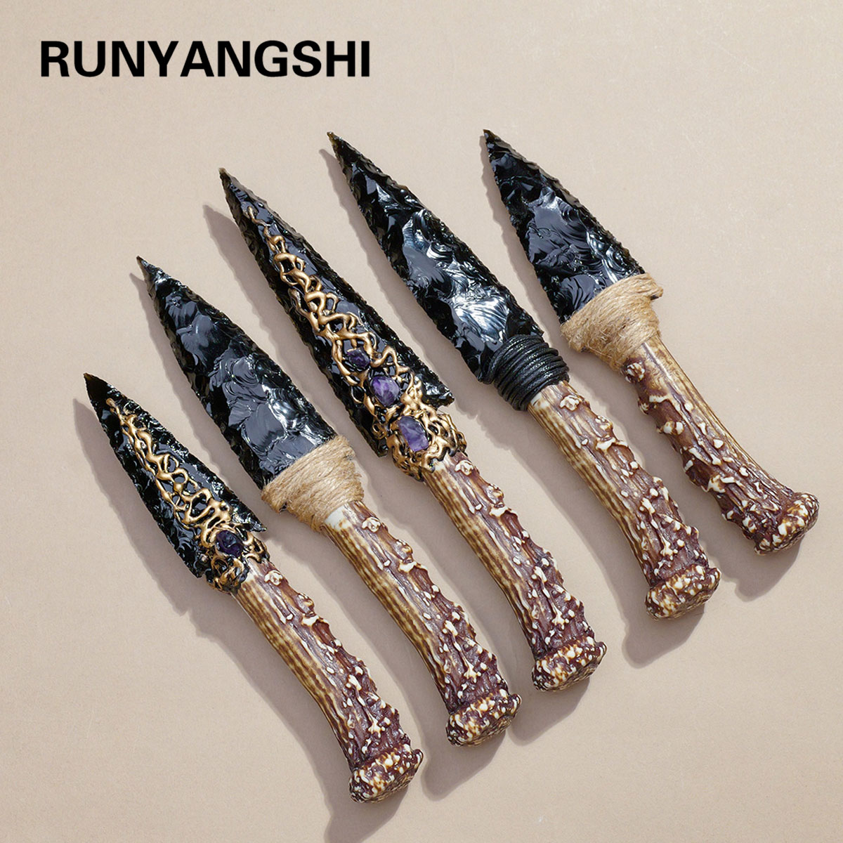 Art Craft Knife - 1PC 크리스탈 흑요석 모델 | 천연석