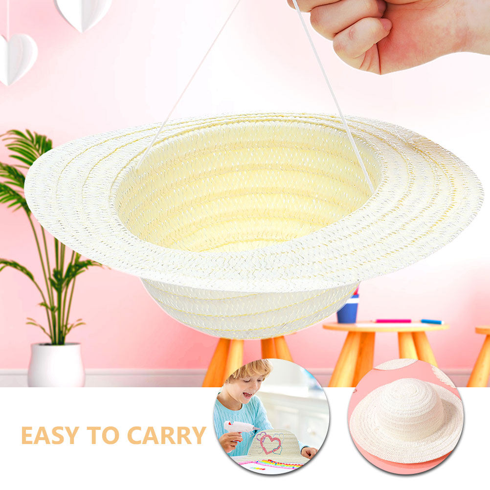 8Pcs DIY 어린이 밀짚 모자 흰색 빈 모자 그림  - Art Craft Diy 리뷰 및 가격