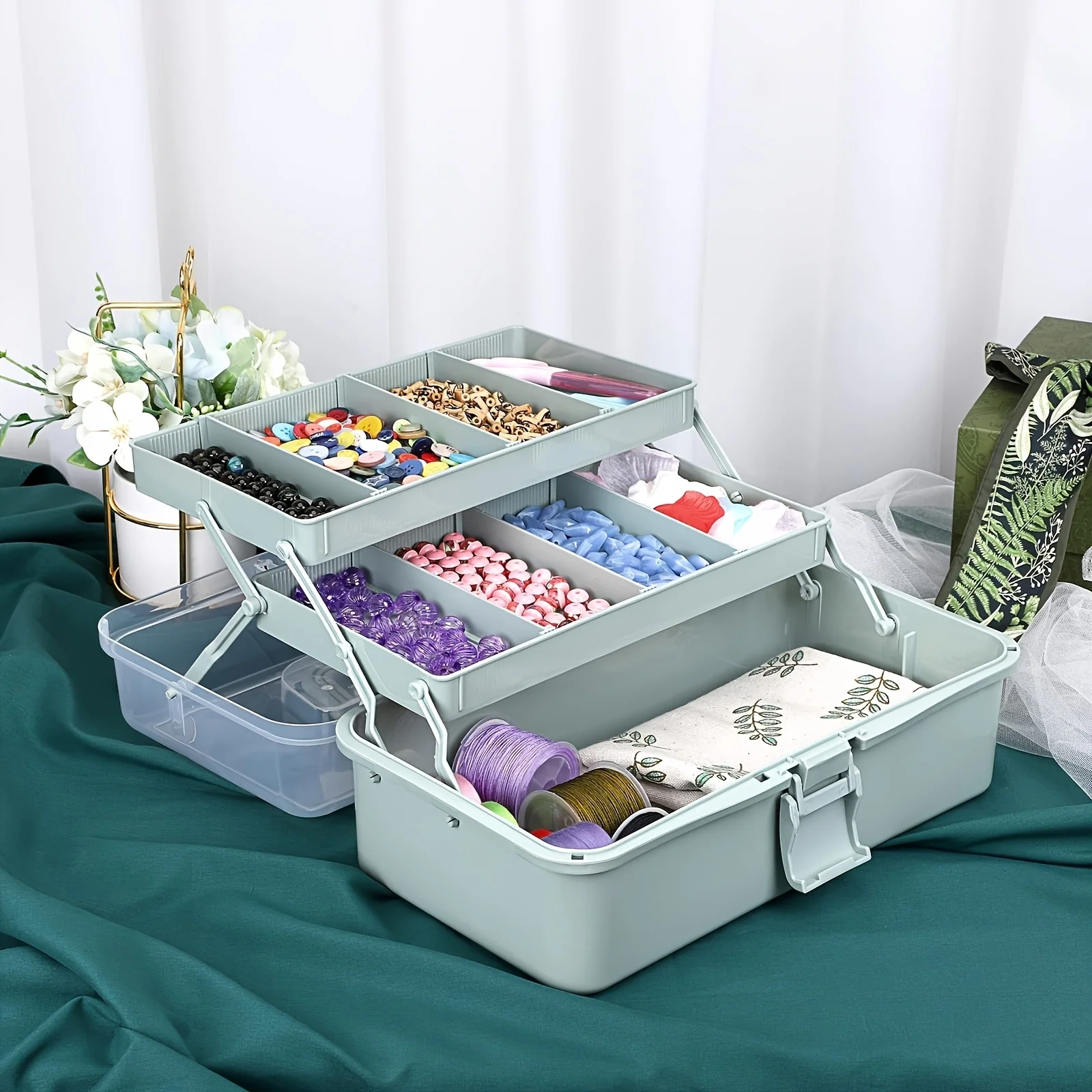 3단 플라스틱 분리형 수납함 공예 정리함 및 조절 가능 - Art Craft Organizer 리뷰 및 가격