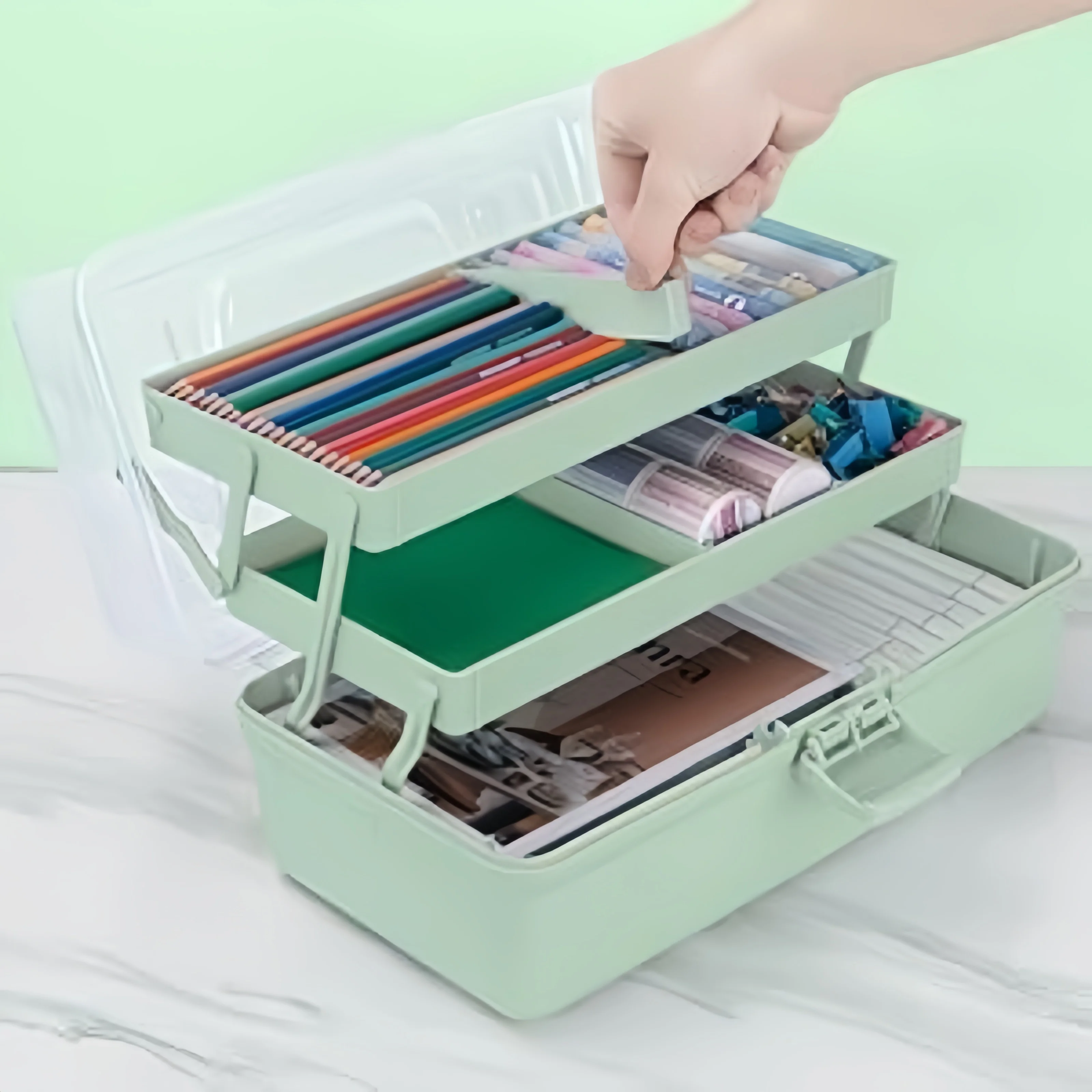 3단 플라스틱 분리형 수납함 공예 정리함 및 조절 가능 - Art Craft Organizer 리뷰 및 가격