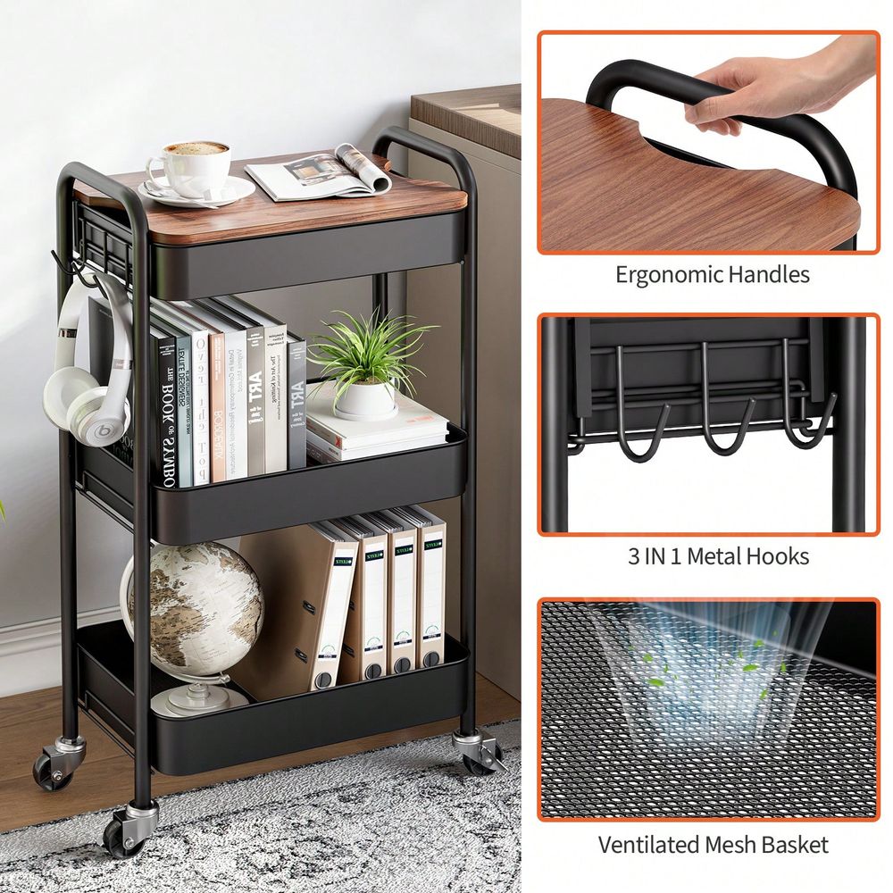 3단 이동식 카트, 탈부착 가능한 트레이 상단이 있는  - Art Craft Organizer 리뷰 및 가격
