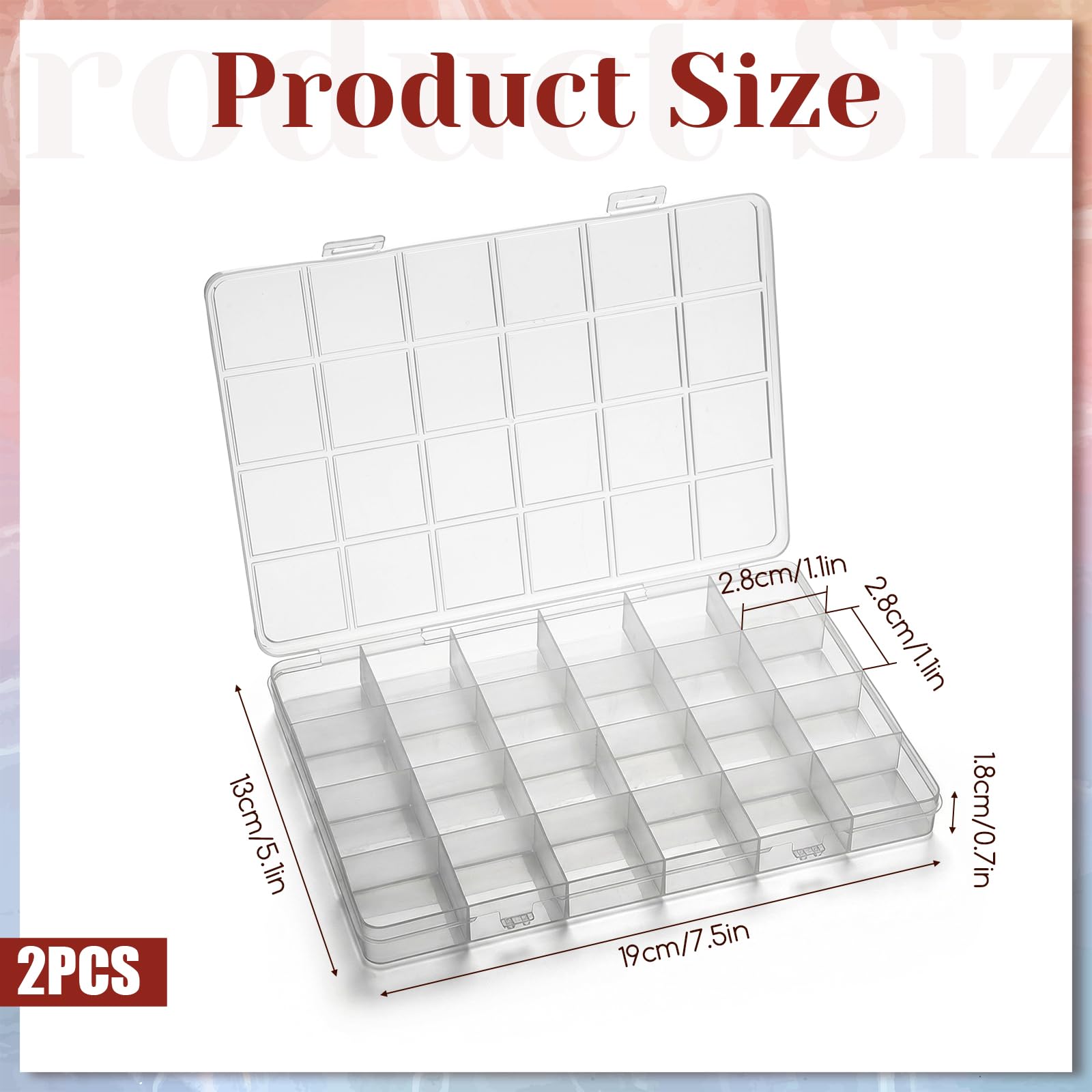 24칸 플라스틱 정리함, 조절 가능한 칸막이, 보석,  - Art Craft Organizer 리뷰 및 가격