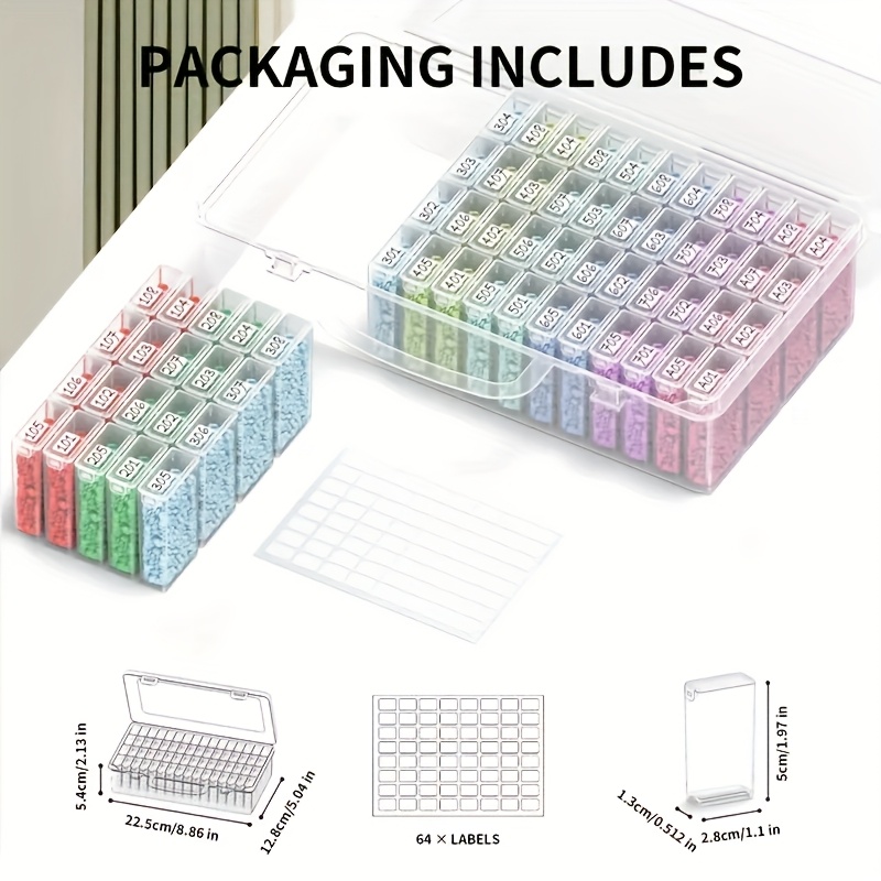 64칸 투명 플라스틱 수납함 세트 (다이아몬드 페인팅  - Art Craft Organizer 리뷰 및 가격
