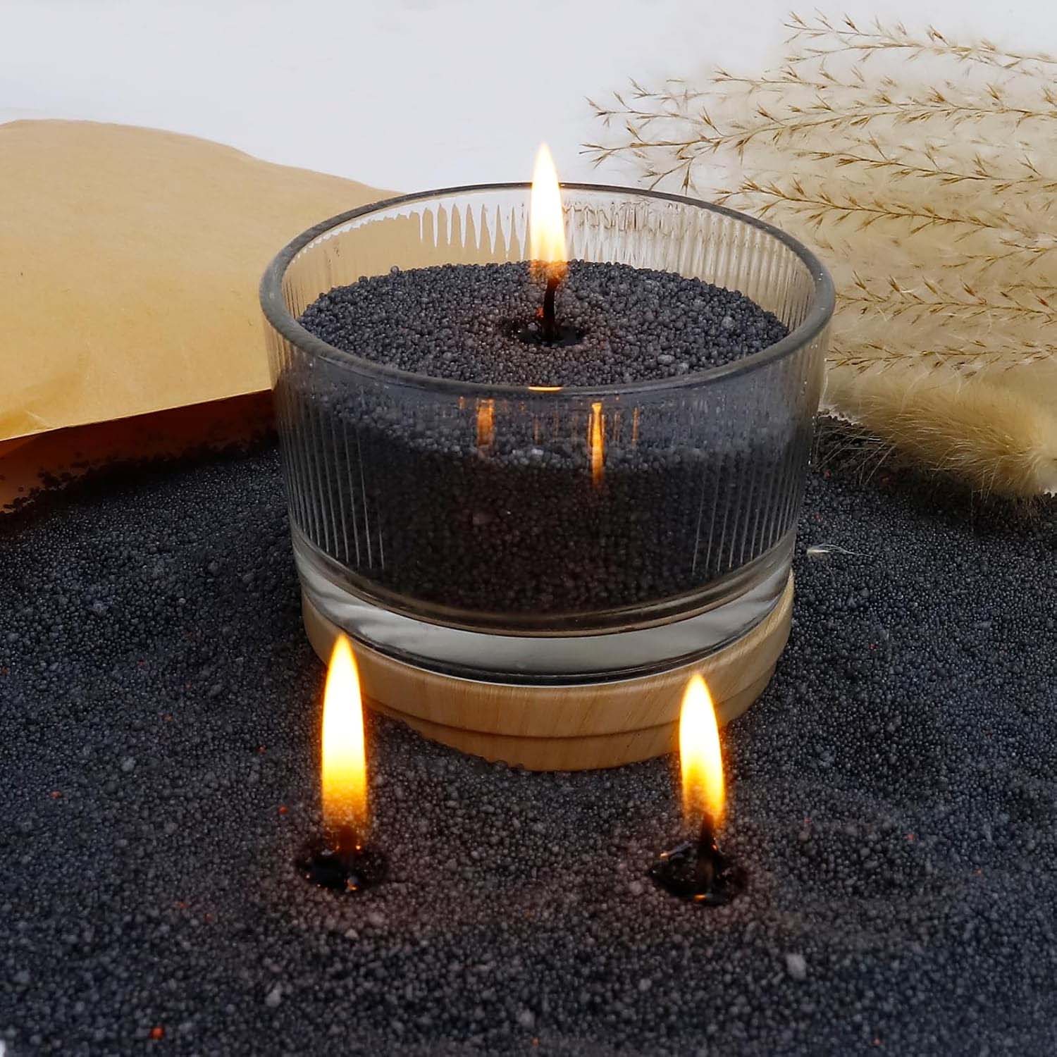 심지가 있는 검정색 캔들 모래, 200g, 10개의 심 - Candle Making Wax 리뷰 및 가격