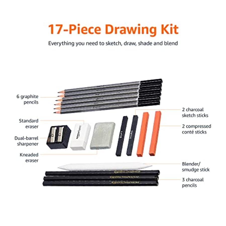 스케치 및 드로잉 아트 연필 세트, 예술가용 17종 세 - Sketching Charcoal Set 리뷰 및 가격