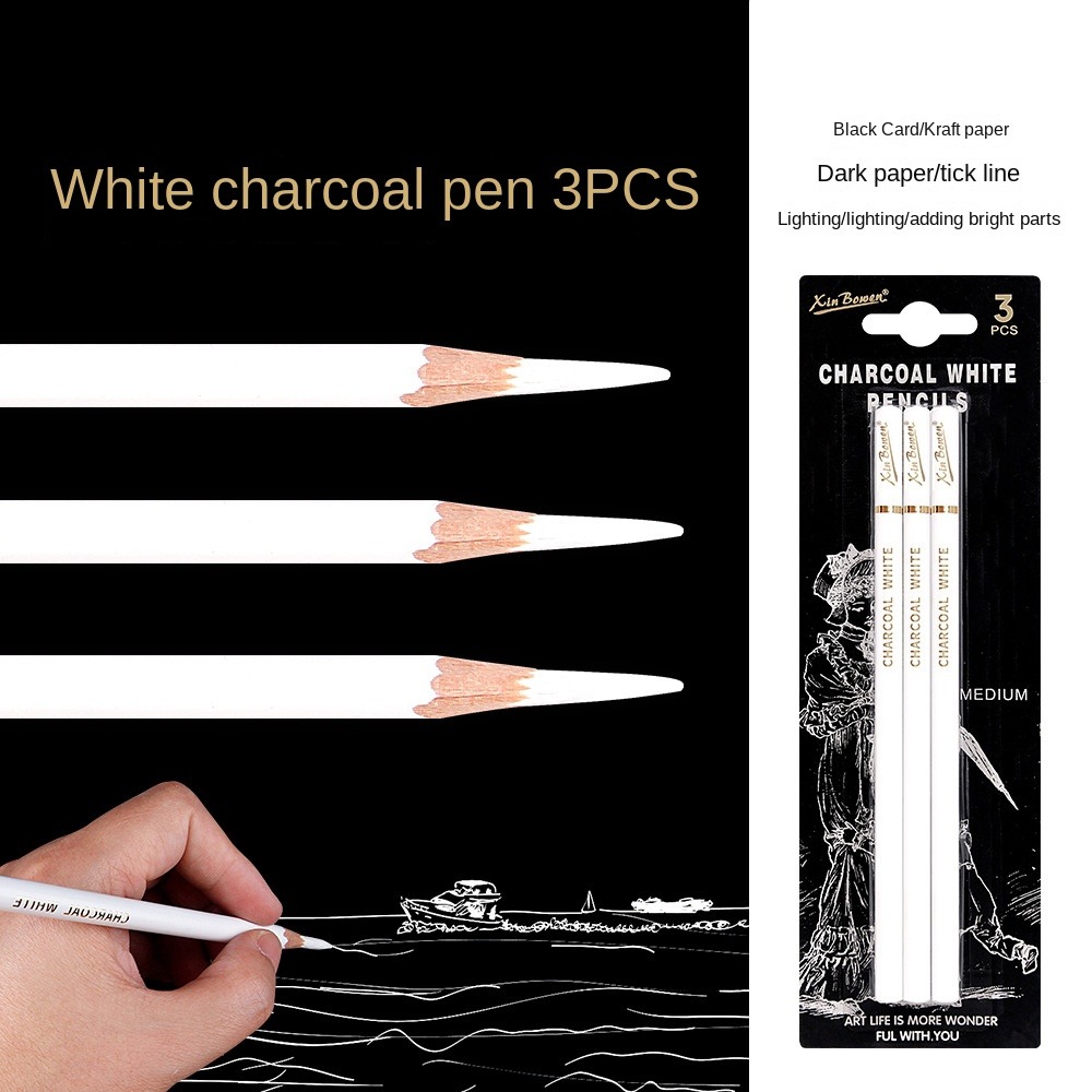 3개입 소프트/미디엄/하드 목탄 연필 세트 드로잉 연필 - Sketching Charcoal Set 리뷰 및 가격